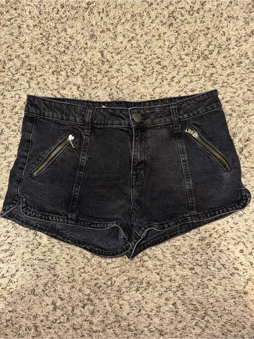 Aeropostale Mid-Rise Denim Shorty Shorts
